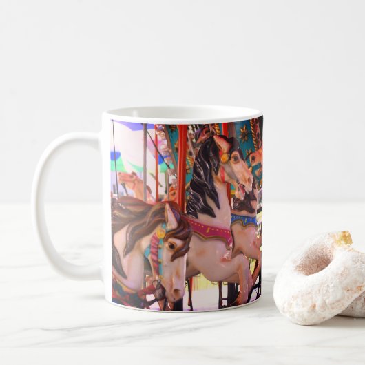 Stille Reiter Karussell Pferde Kaffeetasse (Mit Donut)