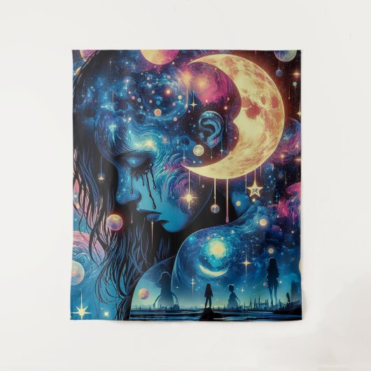 Stille Schlangen unter dem Mond Wandteppich (Vorderseite)