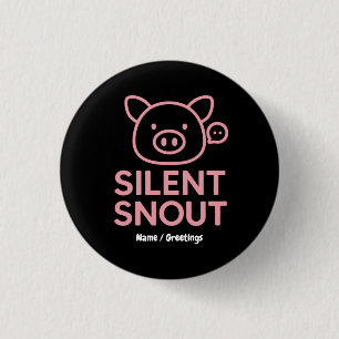 Stille Schnauze Süß Minimal Rosa Schwein Design Ka Button