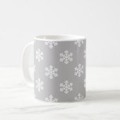 Stille Schneeflocken in Grau Kaffeetasse (Vorderseite Links)