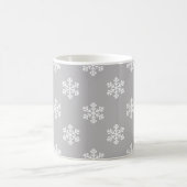 Stille Schneeflocken in Grau Kaffeetasse (Mittel)