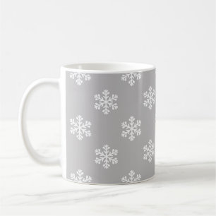 Stille Schneeflocken in Grau Kaffeetasse