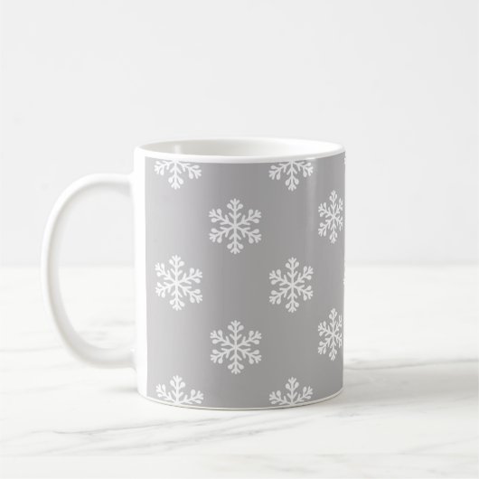 Stille Schneeflocken in Grau Kaffeetasse (Links)