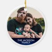 Stille Schneeflocken mit Foto Keramik Ornament (Hinten)