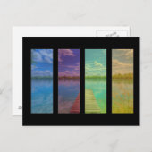 Stille Seeszene mit einer Holzpferdlandschaft Postkarte (Vorne/Hinten)