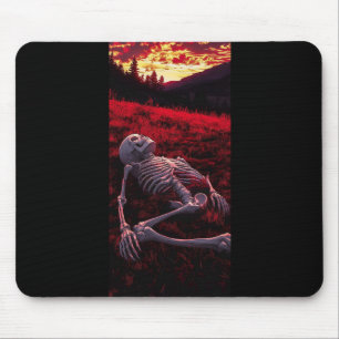 Stille Sonnenuntergänge - Skelett auf dem Krimsonf Mousepad