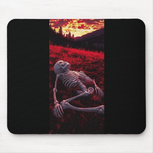 Stille Sonnenuntergänge - Skelett auf dem Krimsonf Mousepad (Vorne)