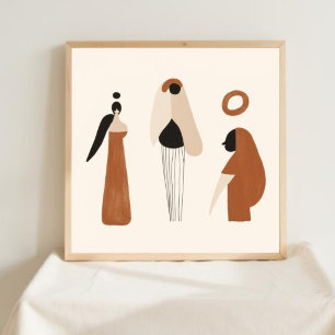 Stille Stärke – Abstrakte feminine Linienkunst II Poster