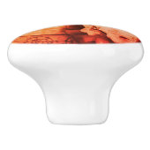 Stille Steed Carousel Pferd in Sepia Vintag Keramikknauf (Seitenansicht)