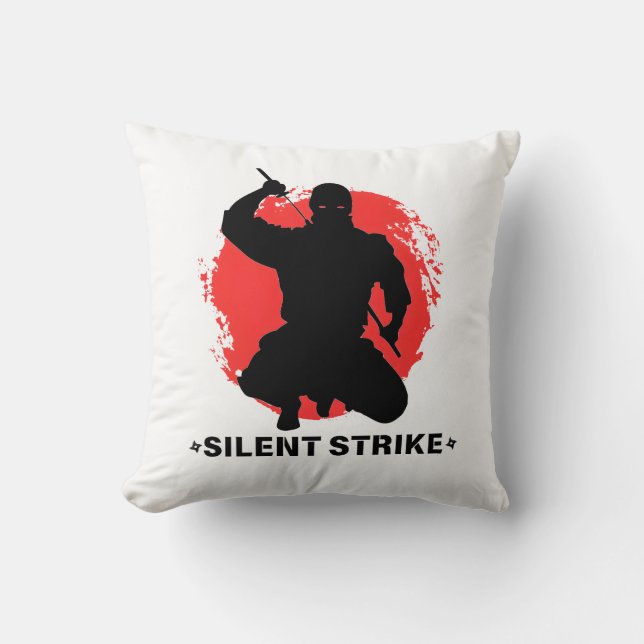 Stille Streike - Ninja-Design Kissen (Vorderseite)