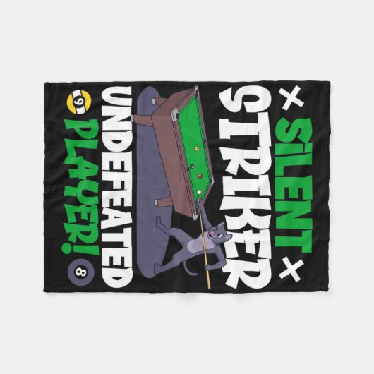 Stille Streiker - Billard und Katze Fleecedecke (Vorderseite (Horizontal))