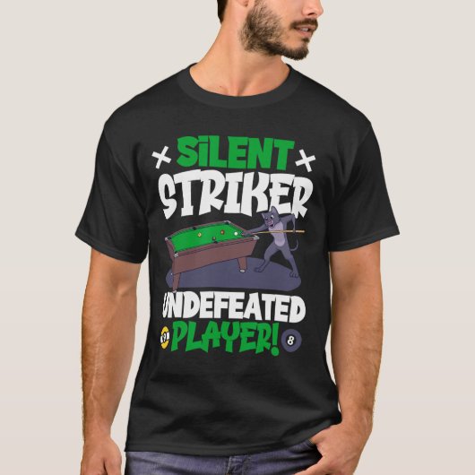 Stille Streiker - Billard und Katze T-Shirt (Vorderseite)