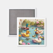 "Stille Szene mit Enten" Magnet (Vorderseite/Rückseite)