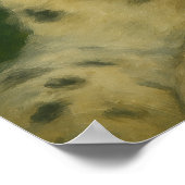 Stille Uhr - Schneeleopard im Waldlicht Poster (Ecke)