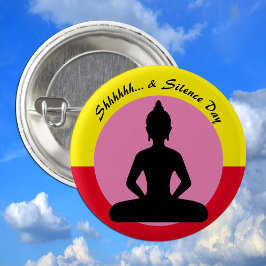 Stille und Meditation Tag/Buddha, Achtung Button
