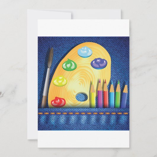 Stille und Pinsel Einladung (Vorderseite)