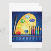 Stille und Pinsel Einladung (Vorne/Hinten)