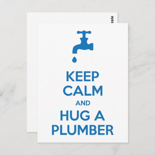 Stille und Umarmung einer Plumber-Postkarte behalt Postkarte (Vorne/Hinten)