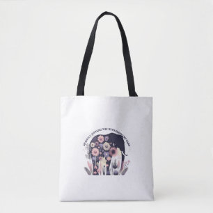 Stille Urteilsvermögen der Elefanten, florale Kuns Tasche