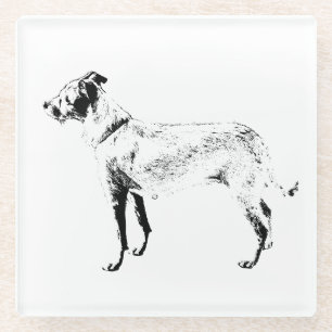 Stille Wache Aufrechter Hund Art Glasuntersetzer