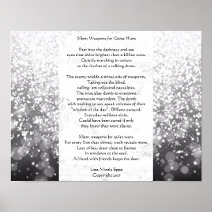 Stille Waffen für ruhige Kriege. Gedicht durch Poster