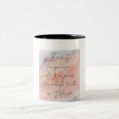 Stille Wahrheit, latte Tasse, Zitat von Weisheit, Zweifarbige Tasse (Mittel)