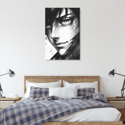 Stille Wahrheiten - Ink Portrait der verborgenen E Leinwanddruck (Insitu (Schlafzimmer))