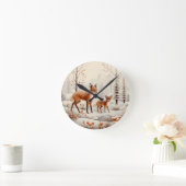 Stille Wälder Weihnachten Runde Wanduhr (Zuhause)