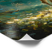 Stille Waldreinigung mit Hirschweide Poster (Ecke)