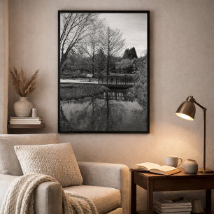 Stille Wasser Monochrome Landschaft Poster