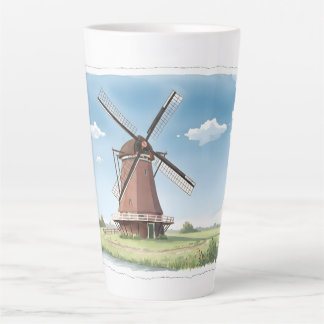Stille Windmühle auf den Feldern – Sanfte Wasserfa Milchtasse