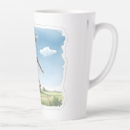 Stille Windmühle auf den Feldern – Sanfte Wasserfa Milchtasse