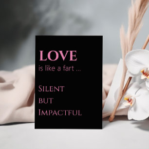 Stille wirkungsvolle Liebe Humoraler Valentinstag Postkarte