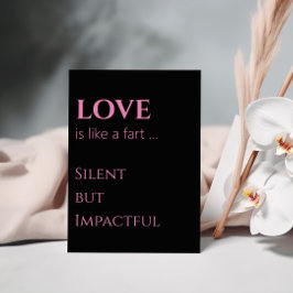 Stille wirkungsvolle Liebe Humoraler Valentinstag Postkarte