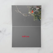 Stille Wunder Weihnachtskarte Weiblicher Kardinal Dankeskarte (Innenseite)