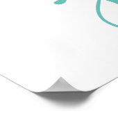 Stille Zone Zitat schwarz Türkisfarben Text Poster (Ecke)