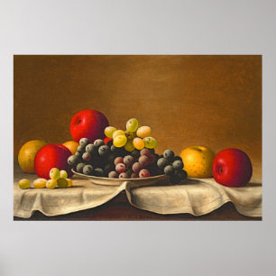 Stilleben, Äpfel, Trauben, Barton Stone Hays Poster