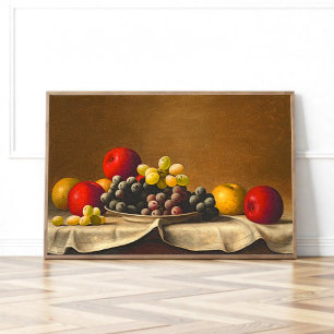 Stilleben, Äpfel, Trauben, Barton Stone Hays Poster