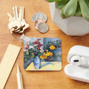 Stilleben Blumen in einer Vase von Paul Cezanne Schlüsselanhänger