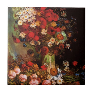 Stilleben Blumen in einer Vase von Vincent van Gog Fliese