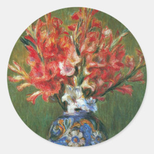 Stilleben Blumen und Früchte von Pierre Renoir Runder Aufkleber