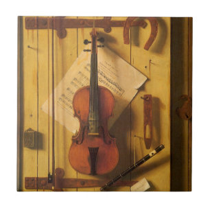 Stilleben Geige und Musik von William Harnett Fliese