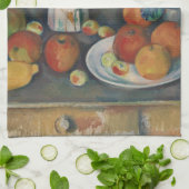 Stilleben, Milchkännchen und Früchte auf einem Tis Geschirrtuch (Gefaltet)