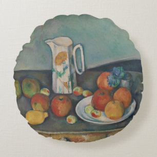 Stilleben, Milchkännchen und Obst auf einem Tisch, Rundes Kissen