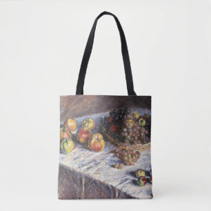 Stilleben mit Äpfeln und Trauben von Claude Monet Tasche