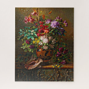 Stilleben mit Blumen in einer griechischen Vase Va Puzzle