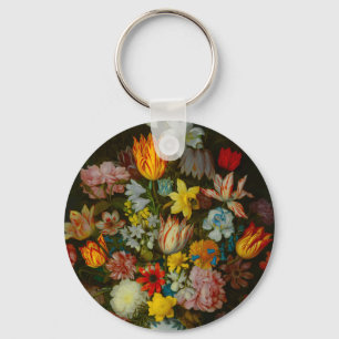 Stilleben mit Blumen in einer Wan-Li-Vase Schlüsselanhänger