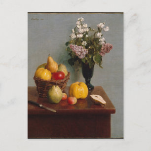 Stilleben mit Blumen und Früchten Postkarte