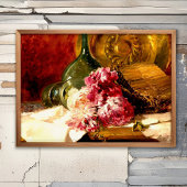 Stilleben mit Blumen und Glas, Poster