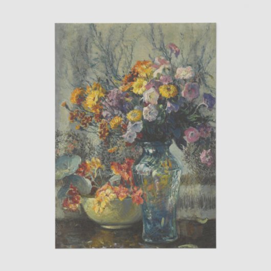 Stilleben mit Blumen von Matilda Browne Seidenpapier (Vorderseite)